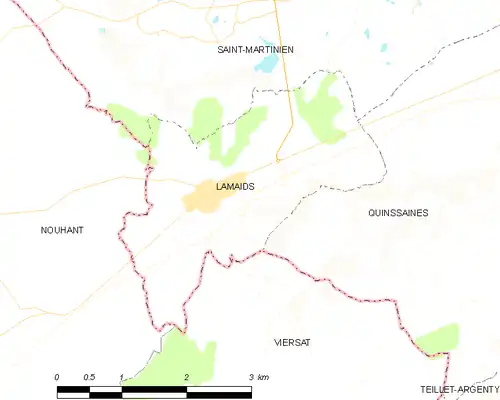 Detailkaart van de gemeente