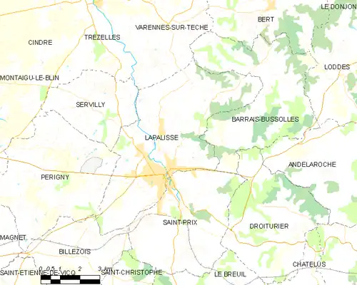 Detailkaart van de gemeente