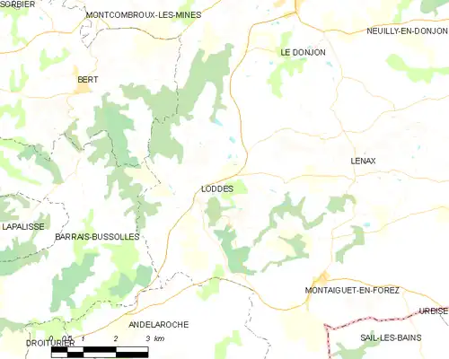 Detailkaart van de gemeente