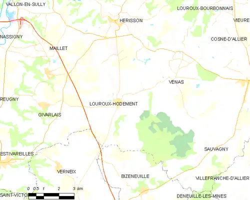 Detailkaart van de gemeente