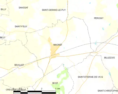 Detailkaart van de gemeente