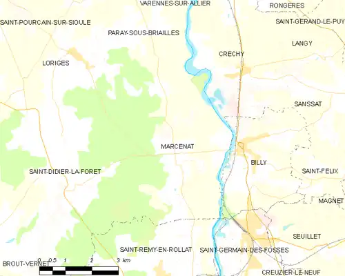 Detailkaart van de gemeente