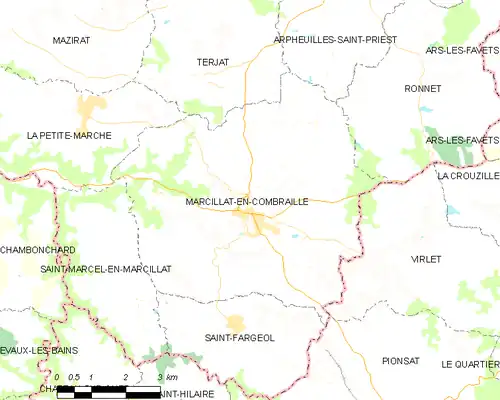 Detailkaart van de gemeente