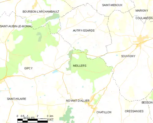 Detailkaart van de gemeente