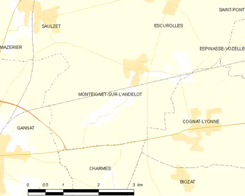 Detailkaart van de gemeente
