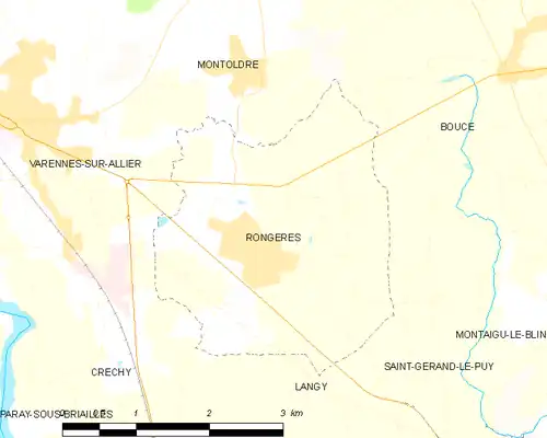 Detailkaart van de gemeente