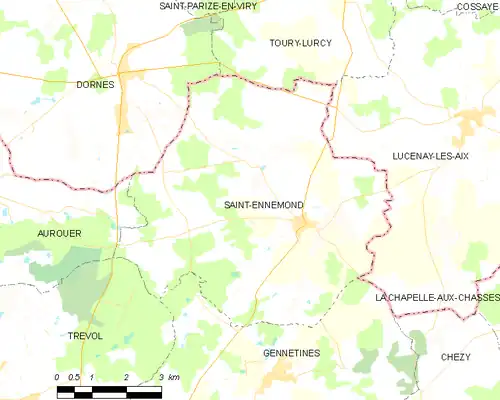 Detailkaart van de gemeente