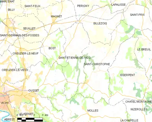 Detailkaart van de gemeente