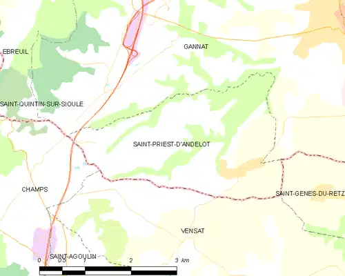 Detailkaart van de gemeente