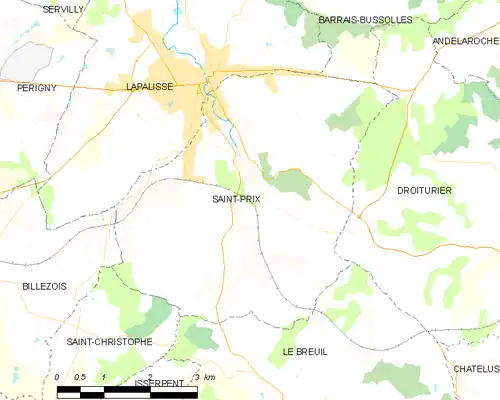 Detailkaart van de gemeente