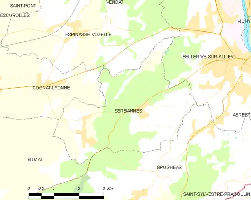 Detailkaart van de gemeente