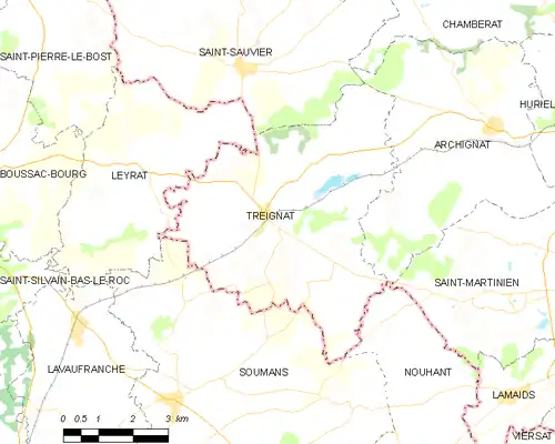 Detailkaart van de gemeente