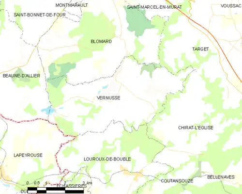 Detailkaart van de gemeente