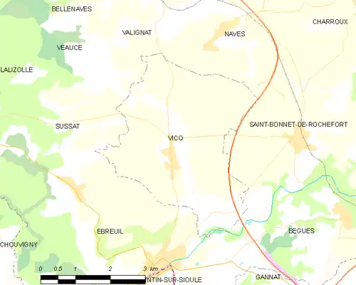 Detailkaart van de gemeente