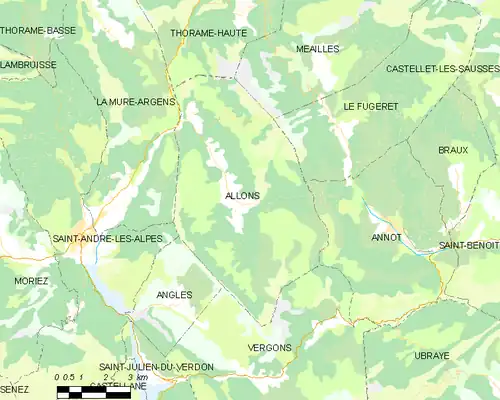 Detailkaart van de gemeente