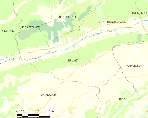 Detailkaart van de gemeente