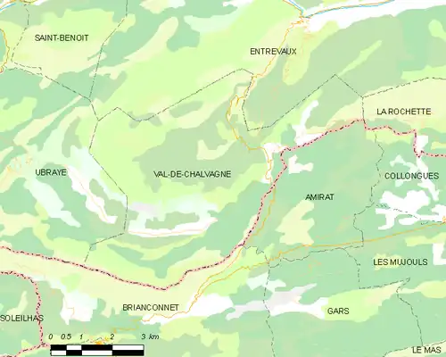 Detailkaart van de gemeente