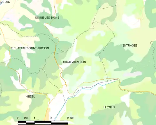 Detailkaart van de gemeente