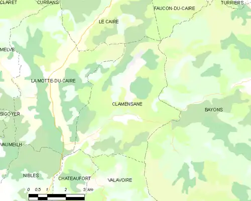 Detailkaart van de gemeente