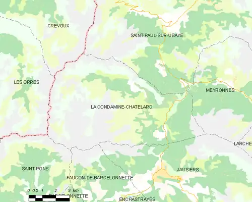 Detailkaart van de gemeente