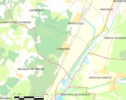 Detailkaart van de gemeente