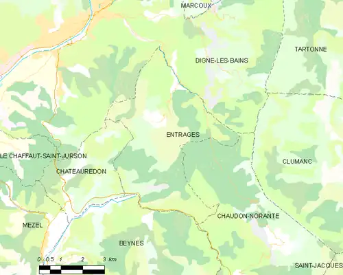 Detailkaart van de gemeente