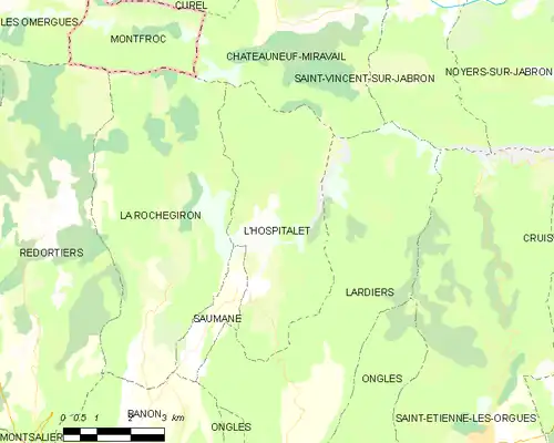 Detailkaart van de gemeente