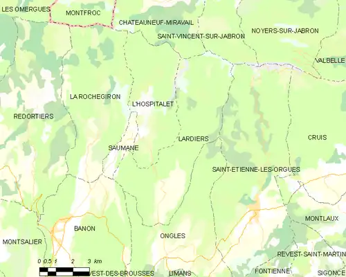 Detailkaart van de gemeente