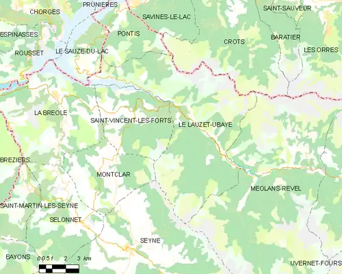 Detailkaart van de gemeente