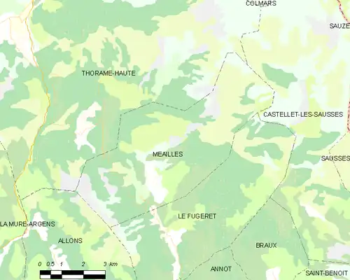 Detailkaart van de gemeente