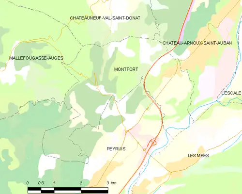 Detailkaart van de gemeente