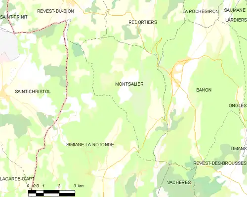 Detailkaart van de gemeente