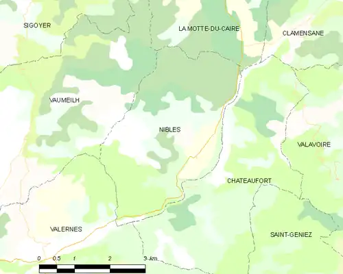 Detailkaart van de gemeente