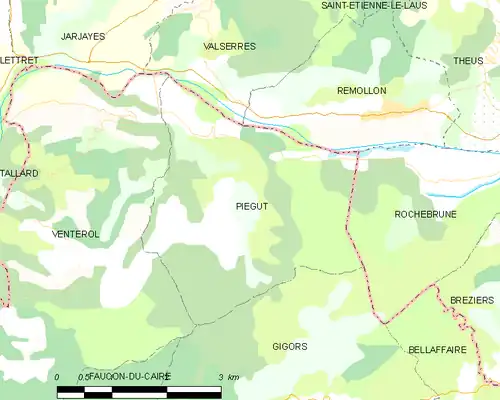 Detailkaart van de gemeente