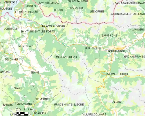 Detailkaart van de gemeente