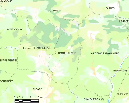 Detailkaart van de gemeente