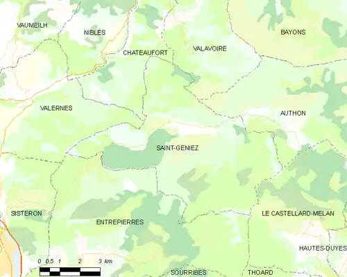 Detailkaart van de gemeente