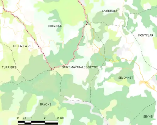 Detailkaart van de gemeente