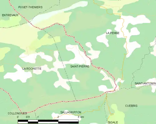 Detailkaart van de gemeente