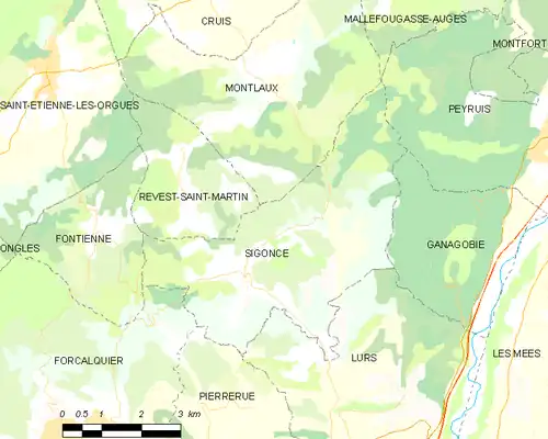 Detailkaart van de gemeente