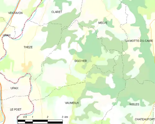 Detailkaart van de gemeente