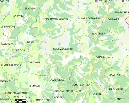 Detailkaart van de gemeente