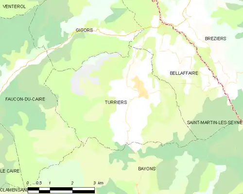 Detailkaart van de gemeente