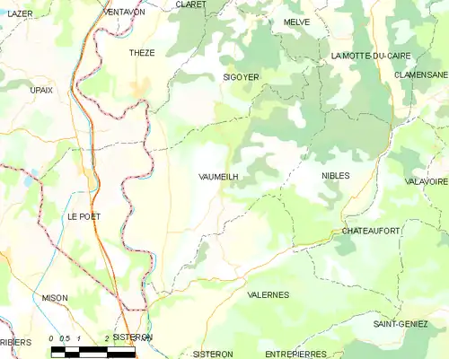 Detailkaart van de gemeente