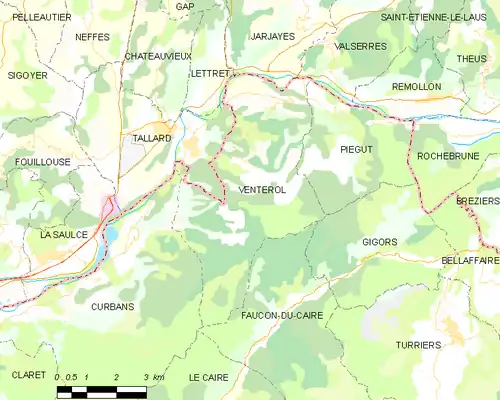 Detailkaart van de gemeente