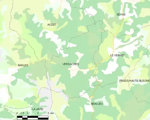 Detailkaart van de gemeente