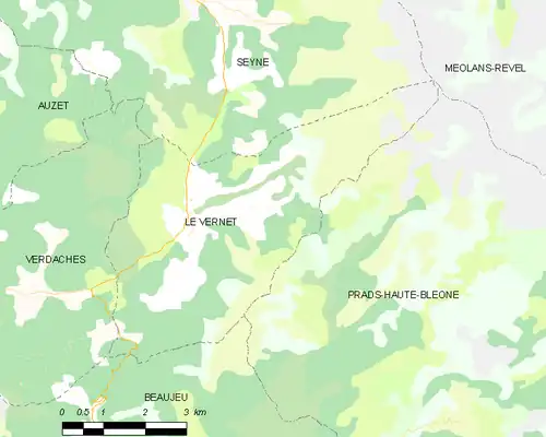 Detailkaart van de gemeente