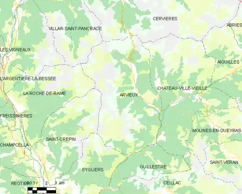 Detailkaart van de gemeente