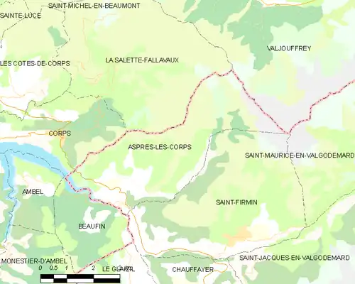 Detailkaart van de gemeente