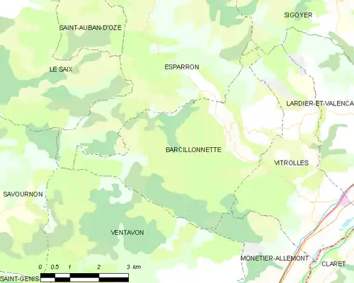 Detailkaart van de gemeente